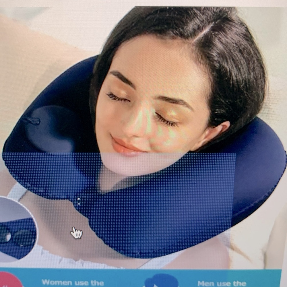 2PCS Inflatable Travel Pillow, Adjustable Inflatable Neck Pillow - Picture 3 of 7